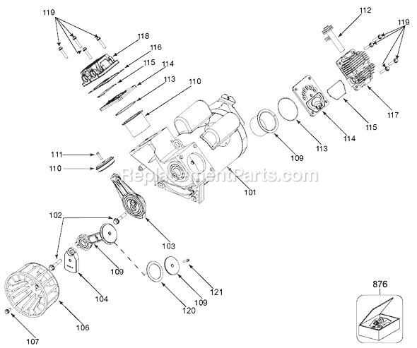 Page B Diagram and Parts List for 919-16561 Type 2 Black and Decker Compressor